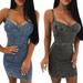 Pudcoco Womens Pencil Dress Summer Slim Dresses Bandage Bodycon Sleeveless Dress New Casual Evening Party Club Short Mini Dresses