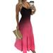Women Sleeveless Gradient Color Long Maxi Dress Summer Casual Spaghetti Strap Swing Dress Plus Size Party Evening Cocktail Dress S-5XL