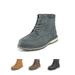 Bruno Marc Boys Classic Boots Zipper Hiking Work Boots Cool Outdoor Ankle Combat Boots APACHE-01-K GREY Size 3
