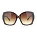 Womens Mod Oversize Plastic Butterfly Chic Sunglasses Brown Gradient Brown