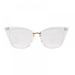 Cat Eye Blue Light Glasses for Men Women Semi-metal Diamond Geometric Frame