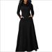 Casual Long Dress for Women Pullover Long Skirt Cowl Neck Party Dresses Simple Solid Dress