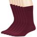 Mens Cotton Lightweight Thin Socks, Burgundy, X-Large 13-15 , 6 Pack