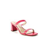 Villa Rouge Womens Patent Leather Bass Slides On Sandal Heels Pink Size 7 Medium