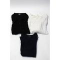 Pre-ownedJ Crew Uniq Womens Long Sleeve Knit Tops Black Blue White Size M XS Lot 3