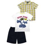 Little Rebels Toddler Boy 3PC Work Zone Short Set (2T-4T)