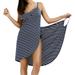 Women Striped Swimwear Scarf Beach Cover Up Wrap Sarong Sling Skirt Maxi Dress