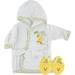 Luvable Friends Woven terry bathrobe & slippers bath time set (baby boys or baby girls unisex)