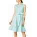 Allegra K Women's Ruffled Hem Casual Sleeveless Cotton Solid Color Vintage Shirt Dress with Belt