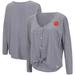 Clemson Tigers Colosseum Women's Charity Button-Up Tie-Front Long Sleeve Top - Gray