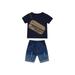 Binwwede Toddler Baby Boy Short Sleeve T-Shirt Zipper Pocket Denim Shorts 2pc Infant Boy Summer Outfits MHX