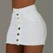 Binpure WomenÂ´s High Waisted Jean Skirt Slim Fit Button Front Bodycon Denim Mini Skirt