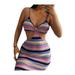 BrilliantMe Women Dress Ladies Backless Bow Knot Hollow Out Mini Dress Summer Holiday Party Club Dresses Slim Sundress