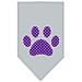 Purple Swiss Dot Paw Screen Print Bandana Grey Large