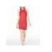 MAISON JULES Womens Red Striped Sleeveless Halter Short Sheath Dress Size L