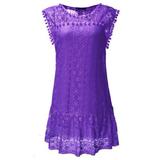 Womens Summer Lace Mini Dress Short Sundress Beach Tank Dress Sleeveless Casual Party