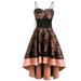 Follure summer dresses Womne Vintage High Grade Cami Bandage Lace Up High Low Dress Party Dress