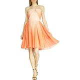 Halston Heritage Womens Chiffon Strapless Cocktail Dress