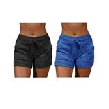 Sexy Dance 2pcs Women Activewear Lounge Shorts with Pockets Drawstring Waist Beach Shorts Pants Summer Slim Fit Swimming Trunk Plus Size