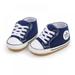 Clearance New Canvas Classic Sports Sneakers Newborn Baby Boys Girls First Walkers Shoes Infant Toddler Soft Sole Anti-Slip Baby Shoes (0-12months,Blue Baby)