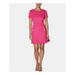BETSEY JOHNSON Womens Pink Embellished Short Sleeve Crew Neck Above The Knee Sheath Dress Size 2