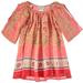 Bonnie Jean Little Girls Stripe Cold Shoulder Dress (6X, Coral Chiffon)