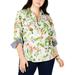 Tommy Hilfiger Women's Plus Cotton Floral Print Blouse, Blue 3X - NEW