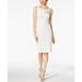 Calvin Klein Women's Ivory Ruffled Sheath Dress Size 2