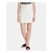 FREE PEOPLE Womens White Belted Mini Pencil Skirt Size 4