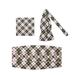 Jacob Alexander Royal Tartans Plaid MacPherson Men's Cummerbund Self-Tie Bow Tie and Pocket Square Set - Black White