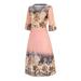 MIARHB Plus Size Skirt Floral Print Women dress Women Summer Retro Print Lady Elegant Short Sleeve V-Neck Casual Dress