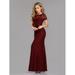 Ever-Pretty Women's Vintage Lace Burgundy Long Formal Evening Party Bridesmaid Dresses for Women 07752 Burgundy US6