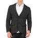 Men's Classic Blazer Casual Notch Lapel Two Button Sport Coat, Black Black White Melange L