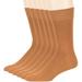 Mens Cotton Dress Big and Tall Soft Socks, Golden Brown, X-Large 13-15, 6 Pack