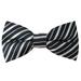 Jacob Alexander Men's Pre-Tied Blaze Stripe Pattern Clip-On Bow Tie - Black