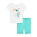 Kidtopia Girls Short Sleeve Graphic T-Shirt and Bermuda Shorts, 2-Piece Outfit Set, Sizes 4-18 & Plus