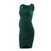 Avamo Women Casual Pregnant Dresses Sleeveless Bodycon Dress Side Ruching Stretch Slim Fit Dress