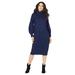Roaman's Women's Plus Size Turtleneck Sweater Dress