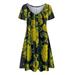 Follure Women Vintage Casual Summer Floral Print V-Neck Short Sleeve Dress Mini Dress,summer dresses for women