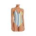 Nanette Lepore Womens Colorblock Striped Monokini Swimsuit