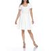 White Mark Women's Short Sleeve Fit and Flare Dress