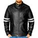NomiLeather lambskin leather jacket men â€“ black leather jacket and leather jackets for men (White - Large)