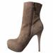 Womens Guess Pilina Studded Taupe Ankle Boot Suede Leather Boots