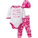 NFL Seattle Seahawks Baby Girls Bodysuit, Pant and Cap Outfit Set, 3-Piece