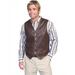 Scully 507-143-L Mens Leather Wear Lamb Snap Front Vest , Brown Soft Touch Lamb - Large