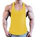 Gueuusu Men Sleeveless Y-shaped Fitness Vest Bodybuilding Athletic Undershirt