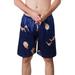 Selfieee Men's Satin Shorts Sleepwear Satin Pajama Bottom Underwear Silk Sleep Shorts 13022 Blue Print 4X-Large