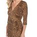 White Mark 824-11-S Brown Cheetah Women Mariah Animal Print Wrap Dress - Small