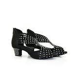 Wazshop Womens Crystal Dress Sandals Ladies Fashion Low Heel Shoes