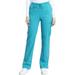 Cherokee Workwear Revolution Tech Scrubs Pant for Women Mid Rise Straight Leg Drawstring WW041ABT, M Tall, Teal Blue